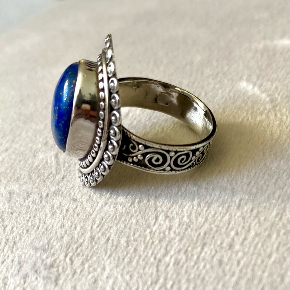Sterling Silver Blue Lapis Lazuli Ring Size 7 - Picture 5 of 8